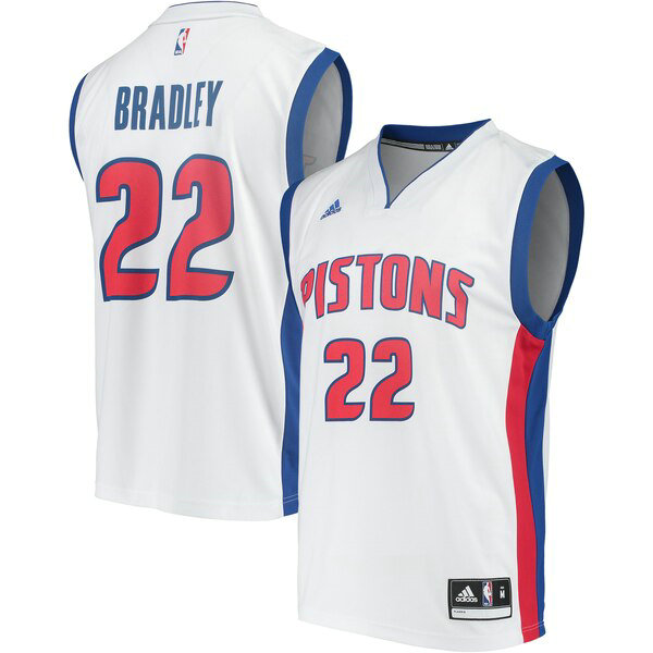 Camiseta Avery Bradley 22 Detroit Pistons adidas Home Replica Blanco Hombre